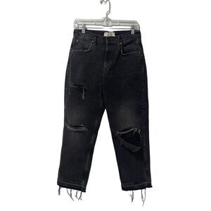 Free People We The Free Lita Distressed Jeans Black Size 29  Bohemian